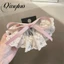Hàn Quốc Siêu Tiên Ren Nơ Hồng Tóc Mới Phong Cách Nữ Tính Đuôi Ngựa Clip Top Clip