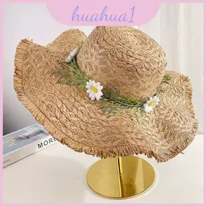 Mũ chống nắng bằng rơm Unisex có chất liệu thoáng khí cho bãi biển và dã ngoại mùa hè