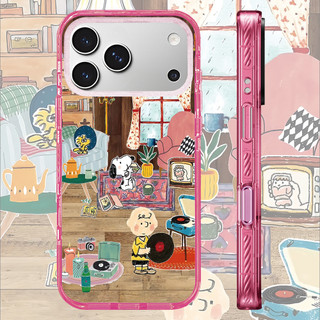 Ốp Sạc Từ Tính Không Dây Acrylic Màu Tương Thích Cho IPhone 14 PLUS 11 12 13 15 16 17 Pro Max Ốp Lưng Hoạt Hình Dễ Thương Snoopy Cuộc Sống Hàng Ngày 17Air Vỏ Cứng Chống Sốc Vỏ