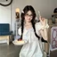 Áo sơ mi babydoll tay phồng kiểu Pháp dành cho nữ mùa hè Áo sơ mi chấm bi tay ngắn áo sơ mi dáng
