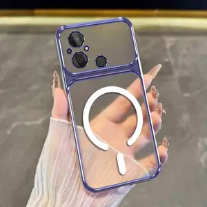 Ốp Lưng Cho Redmi 12c Cao Cấp Trong Suốt Chống Sốc Thẩm Mỹ Vỏ Điện Thoại Có Cuộn Dây Từ Tính Miễn Phí Mới Cửa Sổ Lớn Silicon Mềm Mại