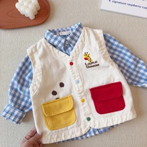 Áo vest đa năng trẻ em phong cách mới Nhật Bản áo vest mềm mại hoạt hình dễ thương cho bé tra