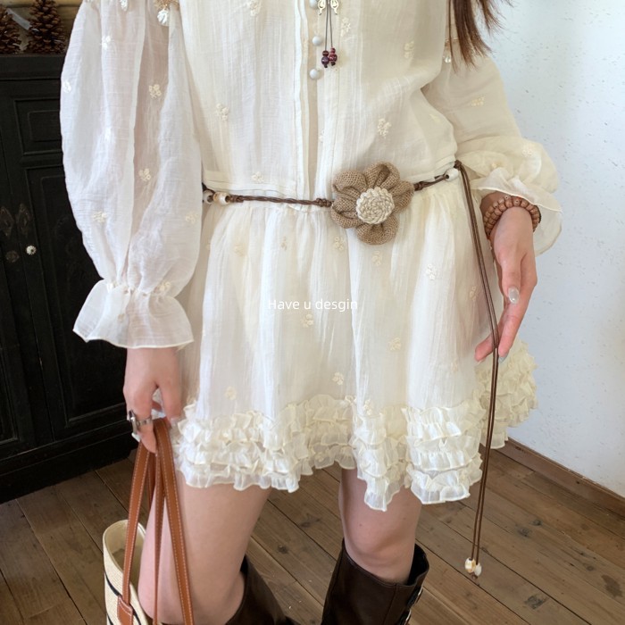 Have u desgin Retro Phong Cách Dân Tộc Dệt Tay Hoa Đính Hạt Dây Eo Nữ Phong Cách Bohemian Thắt Lưng Phù Hợp Với Đầm Trang Trí