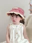 chiếc mũ cho bé xuân hè mũ rỗng kẻ sọc ren phong cách Hàn Quốc cho bé trai và bé gái đi chơi mũ