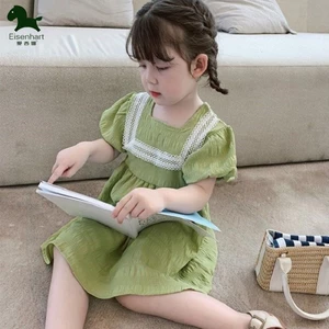 Đầm Công Chúa Tay Phồng Phong Cách Cho Bé Gái Mùa Hè Mới Phong Cách Hàn Quốc Váy Ngắn Tay Trẻ Em