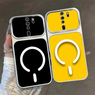Ốp Lưng Cho OPPO A9 2020 A5 2020 Màu Cao Cấp Mới Mẫu Lưng Silicon Mờ Cửa Sổ Lớn Vỏ Điện Thoại Thẩm Mỹ Từ Hút Vòng Thiết Kế Mới
