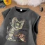 bé trai và bé gái nguyên chất cotton không tay áo vest phong cách mùa hè trẻ em lớn in hình mèo