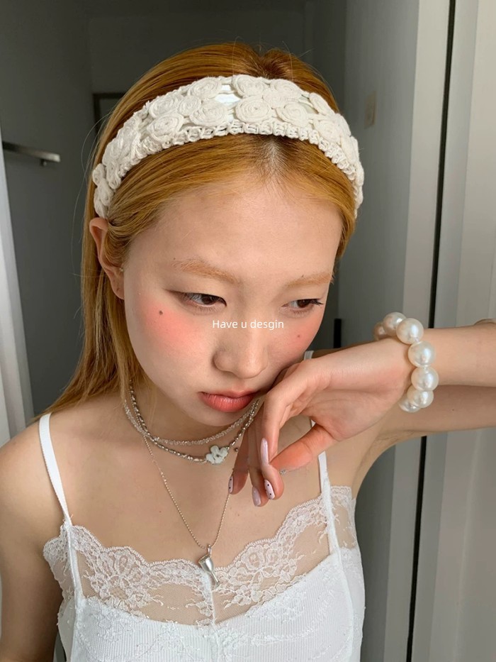 Have u desgin Phong Cách Nhẹ Nhàng Ren Hoa Mũ Trùm Đầu Cao Quấn Rộng Ngọt Ngào Mũ Tất Cả Trận Đấu
