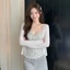 Bộ hai dây sọc treo phong cách Hàn Quốc dành cho nữ mùa hè mới màu trơn áo cardigan chống nắn