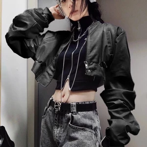 ngọt ngào mát mẻ trang phục hot girl Mỹ áo khoác ngắn cổ điển của phụ nữ mùa xuân và mùa thu