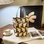 Phong Cách Cổ Điển Nâu Retro Hòa Bình Chim Canvas Túi Xô Nhật Bản Chấm Bi Tay Túi Nhỏ Di Động