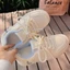 Váy, giày trắng, bánh mì đế dày phù hợp cho nữ, giày thể thao thông thường dành cho sinh viên chạy