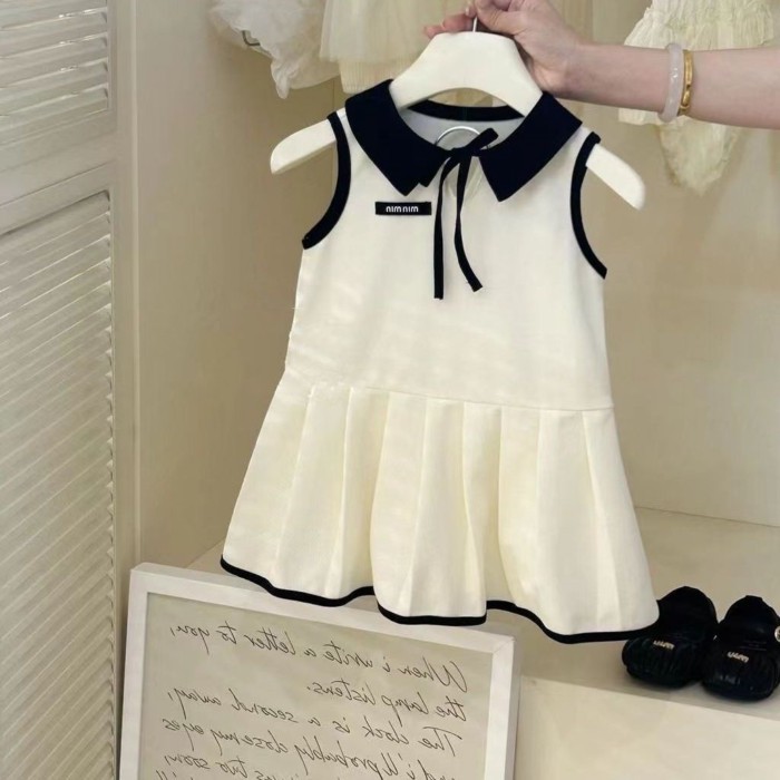 Girls Fashionable Casual Dress Summer New Korean Style Cute Baby Girl College Style Princess