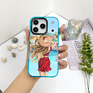 Giải Trí Kỳ Nghỉ Cô Gái Minh Họa Ốp Lưng Tương Thích Cho IPhone 11 12 13 14 15 16 17 Pro Max 12Mini Cover X XR XS Max Silicone Mềm Trong Suốt Cản SE 2022 6 7 8Plus Vỏ Chống Sốc