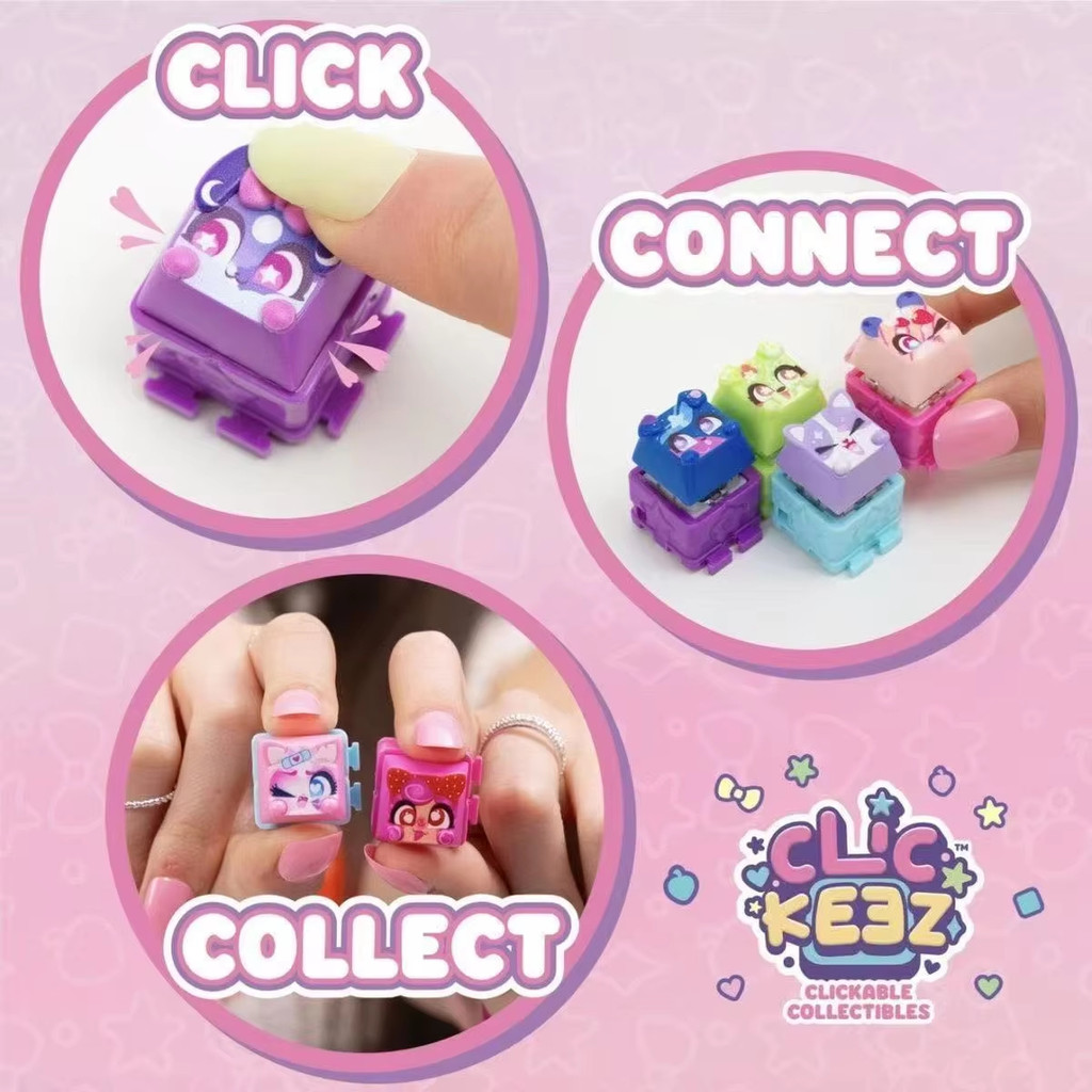 [Sẵn sàng] 2 Bộ Bàn phím cơ Clickee dễ thương Keycap Ba lô Mặt dây chuyền Móc khóa Búp bê thú cưng Hộp mù Giảm căng thẳng Bộ sưu tập Quà tặng lễ hội