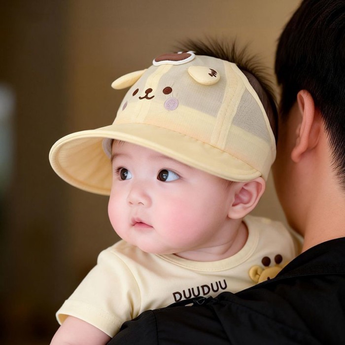 Baby Hat Summer Thin Style For Boys And Girls To Go Out Cute Empty Top Hat Infant Sun Protect