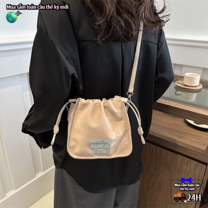 Túi đeo chéo Túi Bucket thời trang, túi đeo vai cao cấp, đơn giản, nhỏ nhắn, thơm, túi đi làm đa nă – 6