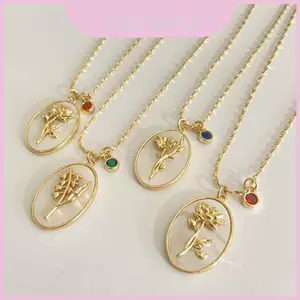 Vòng Cổ Hoa Sinh Tháng Mười Hai Với Ngọc Trai Mẹ Mặt Dây Chuyền Ngọc Trai Và Dây Xích Bạc Cho Nữ
