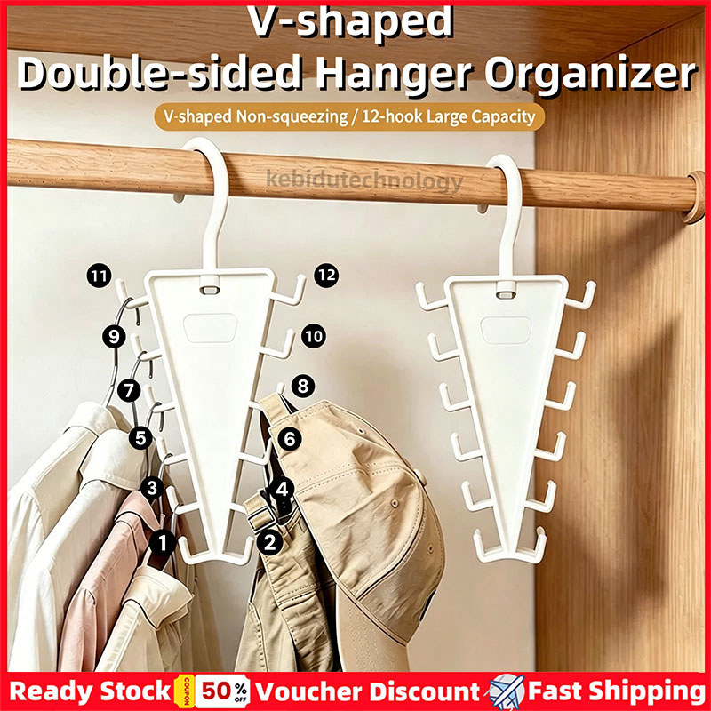3 Chiếc Mới Hình Chữ V Hai Mặt Móc Treo Tổ Chức Với 12 Móc Tủ Quần Áo Cuối Cùng Tổ Chức Tiết Kiệm Không Gian Móc Bảo Quản Cho Gia Đình Hoặc Sinh Viên Chỗ Ở