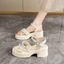 Giày sandal cao gót quai ngang dành cho nữ mùa hè đế dày đế dày bên ngoài dép xăng đan cao cấp thời