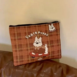 New Portable Original High-end Retro Plaid Large-capacity Cosmetic Bag For Washing And Storing Pu