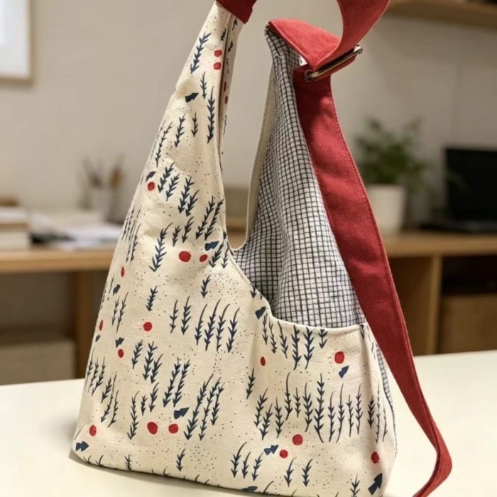 phong cách retro văn học tuyết tùng in túi xách đi chơi bình thường đi làm đi lại đựng đồ lặt