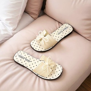 Popular Summer Fragrance New Style Slippers, Bow Square Toe, Fashionable Korean Version, Non-s