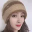 Mũ Acrylic dệt kim dày dành cho nữ Beanie thông thường thanh lịch với phụ kiện mùa đông thoải mái mềm mại