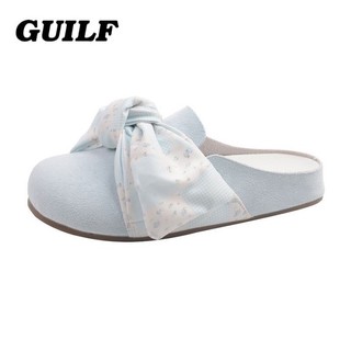 Slip-on Birkenstocks And Half Slippers For Women's Outer Wear New Spring And Autumn Bow Toe-c
