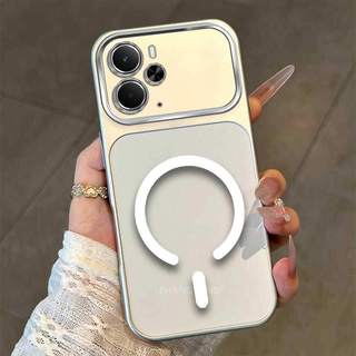 Ốp Lưng Cho Realme 14 5G 14T 5G Màu Cao Cấp Mới Mẫu Lưng Silicon Mờ Cửa Sổ Lớn Vỏ Điện Thoại Thẩm Mỹ Từ Hút Vòng Thiết Kế Mới