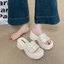 Dép nữ mùa hè Áo khoác ngoài dày đế dày đính hạt màu đen Giày sandal gót nhọn thời trang dành cho n