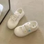 Giày vải đế dày Velcro kiểu trường dành cho nữ mỏng thoáng khí màu trắng Giày sinh viên thông