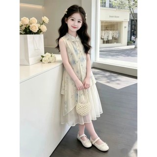 Váy bé gái, váy Hanfu trẻ em mùa hè, quần áo mùa hè cho trẻ em từ trung niên trở lên, váy sườn xám