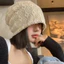 Mũ phẳng Cotton nguyên khối màu tối giản dành cho nữ Mùa thu chống gió Sử dụng nhẹ hàng ngày
