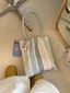 New French Commuting Korean Style Bags Floral Canvas Bag Large Capacity Shoulder Tote Bag Handba