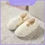 Dép đi trong nhà mùa đông bằng vải Cotton có đệm chân và thiết kế in hình gấu để sử dụng trong nhà