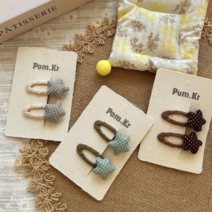 Mới Ngôi Sao Dễ Thương Chấm Bi Nổ Vải Kẹp Tóc Bé Gái Nơ Kẹp Tóc Trẻ Em Phụ Kiện Kẹp Tóc Mũ Trùm Đ