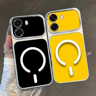 Ốp Lưng Cho OPPO A6T 4G A6T 5G A6T Pro 4G A6C 4G Màu Cao Cấp Mới Mẫu Lưng Silicon Mờ Cửa Sổ Lớn Vỏ Điện Thoại Thẩm Mỹ Vòng Hút Từ Tính Thiết Kế Mới