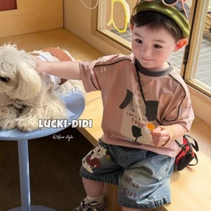 Bộ Đồ Mùa Hè Bé Trai Trẻ Em Mới Đẹp Trai Mỏng Ngắn Tay Quần Áo Cho Bé