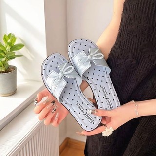 Popular Summer Fragrance New Style Slippers, Bow Square Toe, Fashionable Korean Version, Non-s