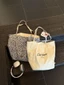 New White Leopard Print Korean Double-sided Shoulder Bags Large Capacity Canvas Bags Versatile F