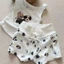Bộ Đồ Ngủ Áo Vest Không Tay In Hình Cún Con Dễ Thương Bộ Đồ Ngủ Slim Suspender Quần Short Mặc Ở