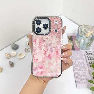 Ốp Màu Sơn Dầu Hoa Hồng Tương Thích Cho IPhone 11 12 13 14 15 16 17 Pro Max 12Mini Cover X XR XS Max Silicone Mềm Trong Suốt Cản SE 2022 6 7 8Plus Vỏ Chống Sốc