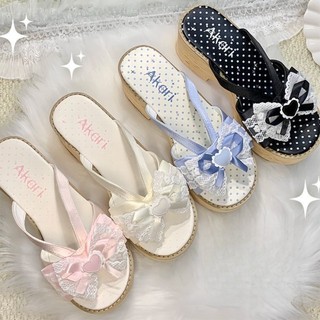 Giày lolita đế dày phong cách retro cải tiến guốc giày Nhật Bản cổ xưa dép đi chơi dép đi tro