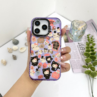 Ốp Màu Dán Búp Bê Hello Kitty Dễ Thương Tương Thích Cho IPhone 11 12 13 14 15 16 17 Pro Max 12Mini Cover X XR XSMax Silicone Mềm Trong Suốt Cản SE 2022 6 7 8Plus Vỏ Chống Sốc