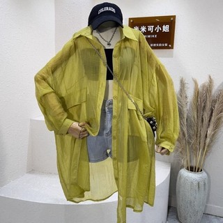 Mùa Hè Áo Sơ Mi Dài Tay Mỏng Cho Nữ Dáng Lười Kiểu Dáng Đơn Giản Chống Nắng Áo Cardigan Hàng