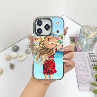 Giải Trí Kỳ Nghỉ Cô Gái Minh Họa Ốp Lưng Tương Thích Cho IPhone 11 12 13 14 15 16 17 Pro Max 12Mini Cover X XR XS Max Silicone Mềm Trong Suốt Cản SE 2022 6 7 8Plus Vỏ Chống Sốc