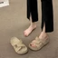 Giày sandal đế dày thời trang nữ, dép mùa hè, đế mềm, dép đi trong nhà thoải mái với váy