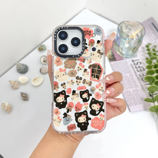 Ốp Màu Dán Búp Bê Hello Kitty Dễ Thương Tương Thích Cho IPhone 11 12 13 14 15 16 17 Pro Max 12Mini Cover X XR XSMax Silicone Mềm Trong Suốt Cản SE 2022 6 7 8Plus Vỏ Chống Sốc