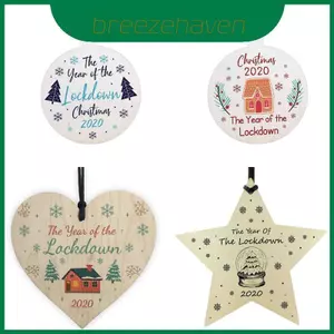 Đồ trang trí Giáng sinh Treo Bauble Gỗ Năm Khóa 2020